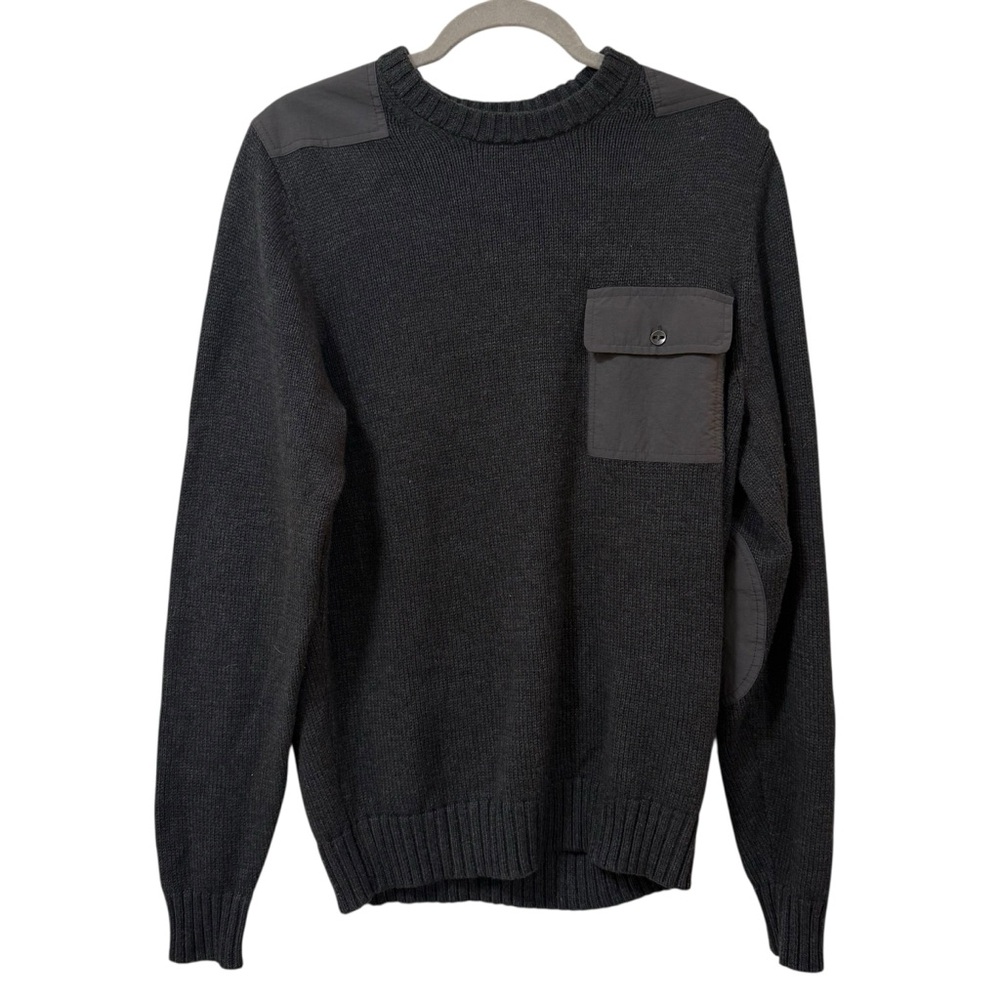 St. John's Bay outdoor collection crewneck MEDIUM dark  gray utility sweater